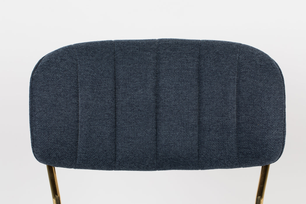 Eetkamerstoel Jolien Goud/dark Nylon en polyester Blauw 56x48 cm-Fauteuils-Creating Home