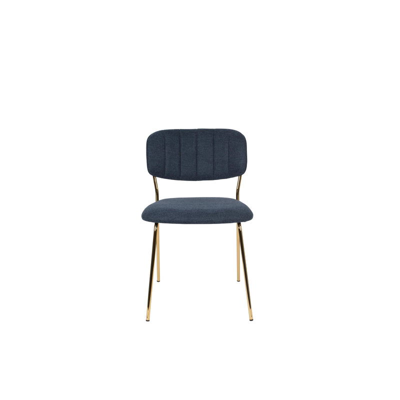 Eetkamerstoel Jolien Goud/dark Nylon en polyester Blauw 56x48 cm-Eetkamerstoelen-Creating Home