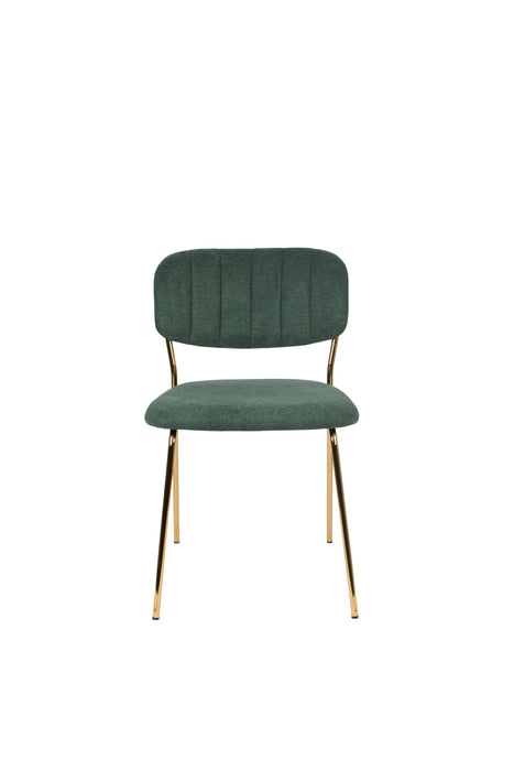Eetkamerstoel Jolien Goud/dark Nylon en polyester Groen 56x48 cm-Eetkamerstoelen-Creating Home