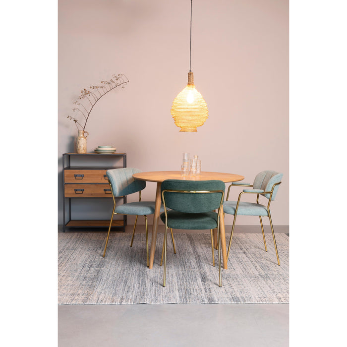 Eetkamerstoel Jolien Goud/dark Nylon en polyester Groen 56x48 cm-Eetkamerstoelen-Creating Home