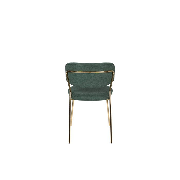 Eetkamerstoel Jolien Goud/dark Nylon en polyester Groen 56x48 cm-Eetkamerstoelen-Creating Home