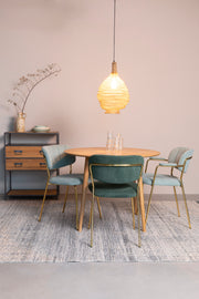 Eetkamerstoel Jolien Goud/dark Nylon en polyester Groen 56x48 cm-Eetkamerstoelen-Creating Home