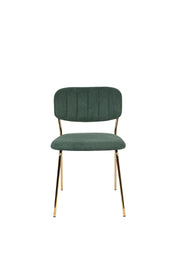 Eetkamerstoel Jolien Goud/dark Nylon en polyester Groen 56x48 cm-Eetkamerstoelen-Creating Home