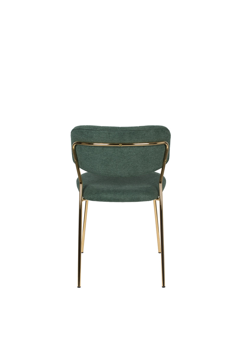 Eetkamerstoel Jolien Goud/dark Nylon en polyester Groen 56x48 cm-Eetkamerstoelen-Creating Home