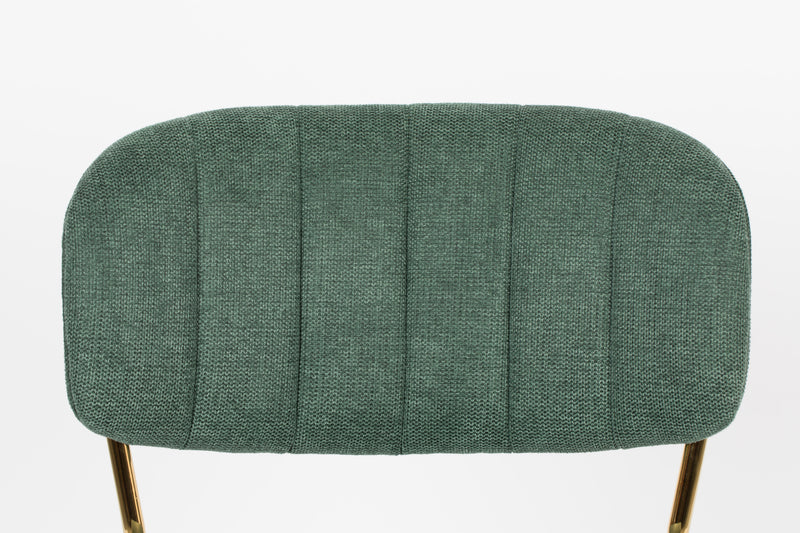 Eetkamerstoel Jolien Goud/dark Nylon en polyester Groen 56x48 cm-Eetkamerstoelen-Creating Home