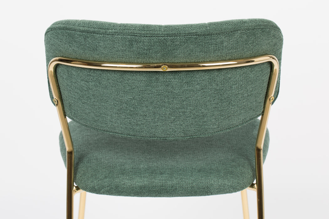 Eetkamerstoel Jolien Goud/dark Nylon en polyester Groen 56x48 cm-Eetkamerstoelen-Creating Home
