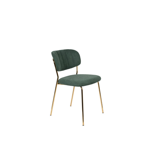 Eetkamerstoel Jolien Goud/dark Nylon en polyester Groen 56x48 cm-Eetkamerstoelen-Creating Home