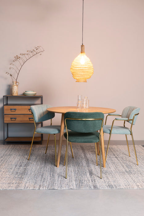 Eetkamerstoel Jolien Goud/dark Nylon en polyester Groen 56x48 cm-Fauteuils-Creating Home