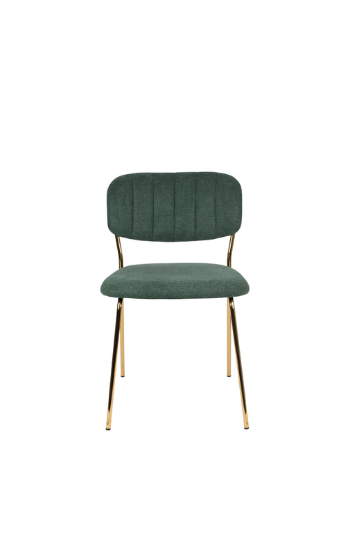 Eetkamerstoel Jolien Goud/dark Nylon en polyester Groen 56x48 cm-Fauteuils-Creating Home