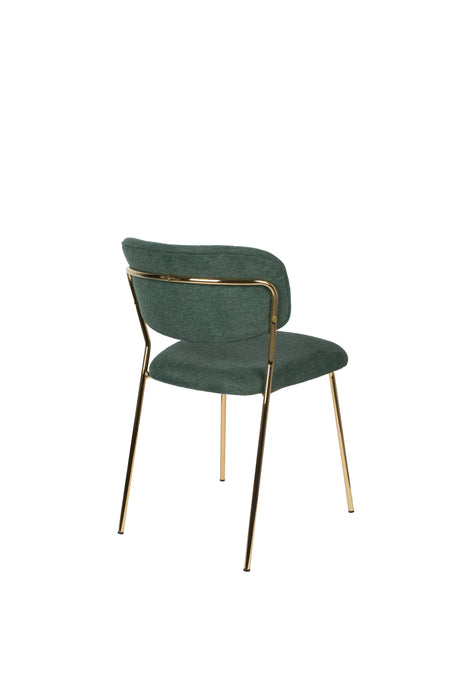 Eetkamerstoel Jolien Goud/dark Nylon en polyester Groen 56x48 cm-Fauteuils-Creating Home
