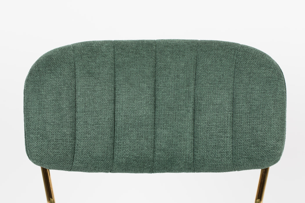 Eetkamerstoel Jolien Goud/dark Nylon en polyester Groen 56x48 cm-Fauteuils-Creating Home