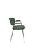 Eetkamerstoel Jolien Goud/dark Nylon en polyester Groen 56x61 cm-Eetkamerstoelen-Creating Home