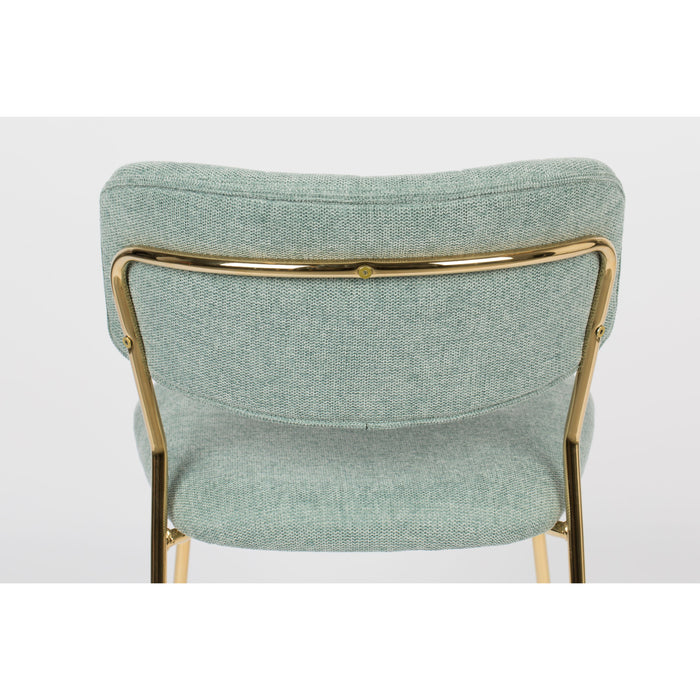 Eetkamerstoel Jolien Goud/light Nylon en polyester Groen 56x48 cm-Eetkamerstoelen-Creating Home