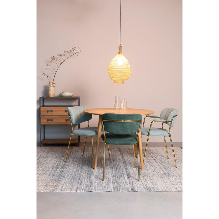 Eetkamerstoel Jolien Goud/light Nylon en polyester Groen 56x48 cm