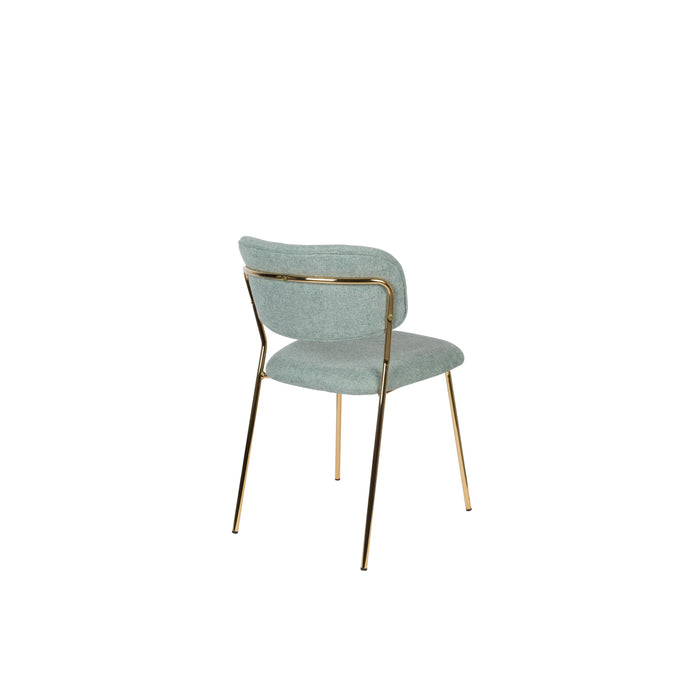 Eetkamerstoel Jolien Goud/light Nylon en polyester Groen 56x48 cm-Eetkamerstoelen-Creating Home