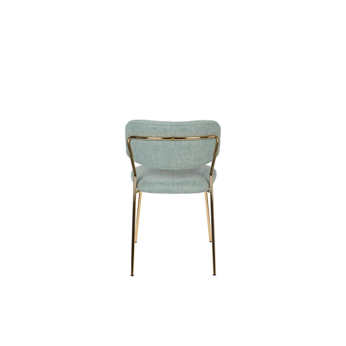 Eetkamerstoel Jolien Goud/light Nylon en polyester Groen 56x48 cm-Eetkamerstoelen-Creating Home