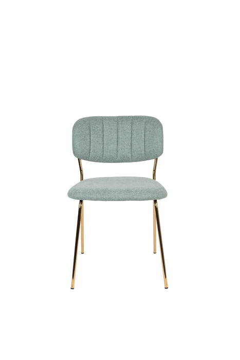 Eetkamerstoel Jolien Goud/light Nylon en polyester Groen 56x48 cm-Eetkamerstoelen-Creating Home