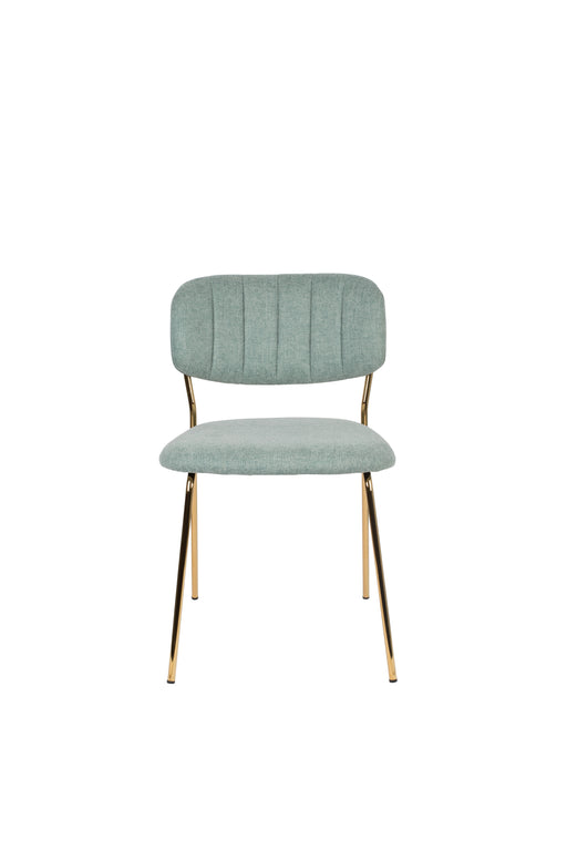 Eetkamerstoel Jolien Goud/light Nylon en polyester Groen 56x48 cm-Eetkamerstoelen-Creating Home