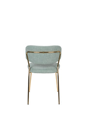 Eetkamerstoel Jolien Goud/light Nylon en polyester Groen 56x48 cm-Eetkamerstoelen-Creating Home