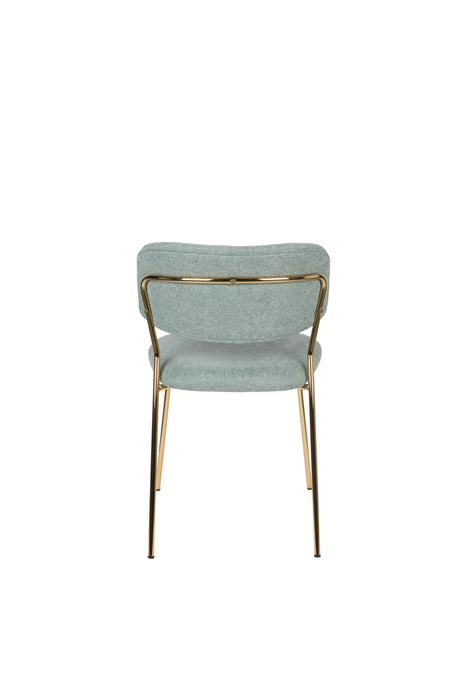 Eetkamerstoel Jolien Goud/light Nylon en polyester Groen 56x48 cm-Eetkamerstoelen-Creating Home
