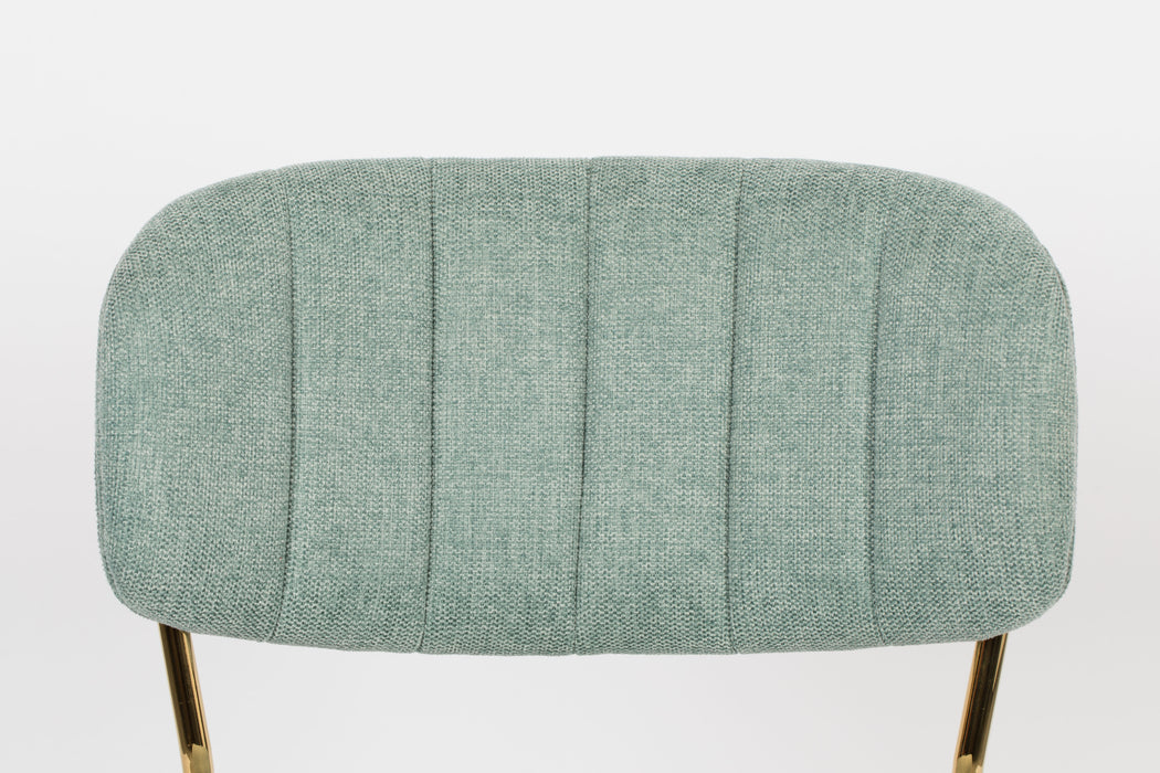 Eetkamerstoel Jolien Goud/light Nylon en polyester Groen 56x48 cm-Eetkamerstoelen-Creating Home