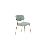 Eetkamerstoel Jolien Goud/light Nylon en polyester Groen 56x48 cm-Eetkamerstoelen-Creating Home