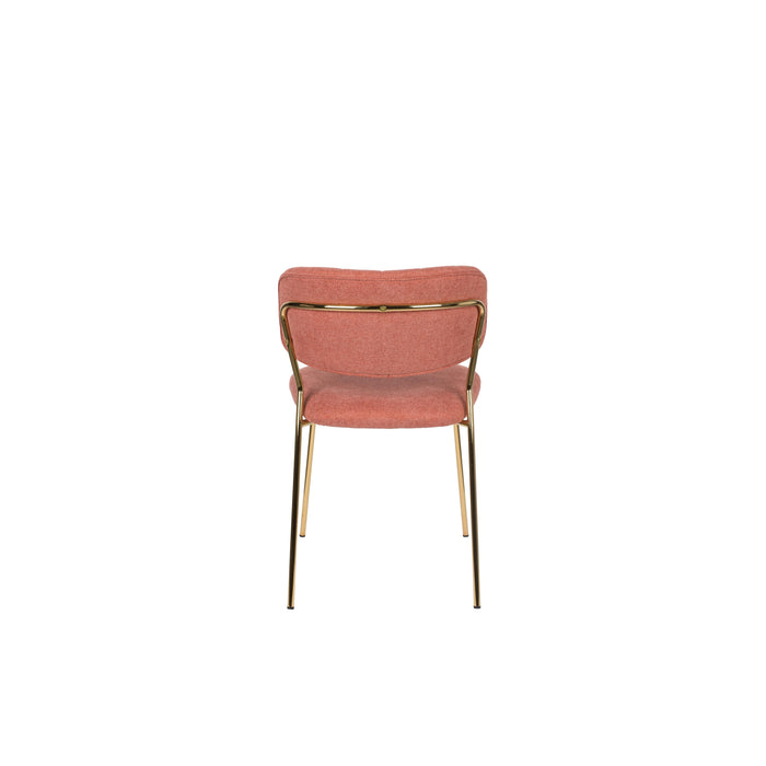 Eetkamerstoel Jolien Goud/roze Nylon en polyester Roze 56x48 cm-Eetkamerstoelen-Creating Home