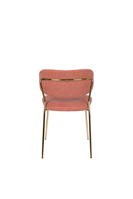 Eetkamerstoel Jolien Goud/roze Nylon en polyester Roze 56x48 cm-Eetkamerstoelen-Creating Home