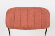 Eetkamerstoel Jolien Goud/roze Nylon en polyester Roze 56x48 cm-Eetkamerstoelen-Creating Home