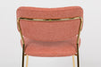 Eetkamerstoel Jolien Goud/roze Nylon en polyester Roze 56x48 cm-Fauteuils-Creating Home