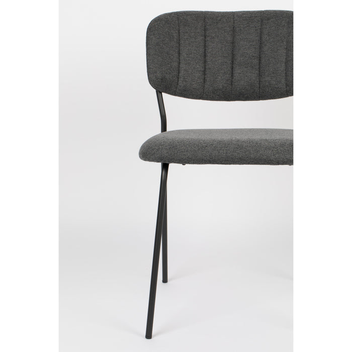 Eetkamerstoel Jolien Nylon en polyester Donkergrijs 56x48 cm-Eetkamerstoelen-Creating Home