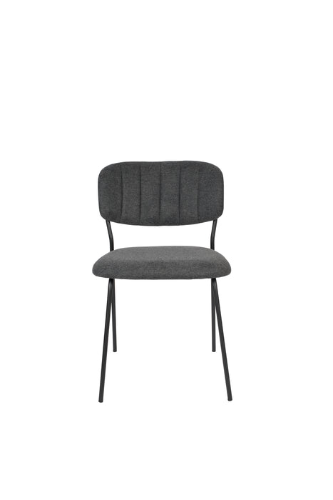 Eetkamerstoel Jolien Nylon en polyester Donkergrijs 56x48 cm-Eetkamerstoelen-Creating Home