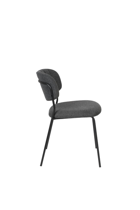 Eetkamerstoel Jolien Nylon en polyester Donkergrijs 56x48 cm-Eetkamerstoelen-Creating Home