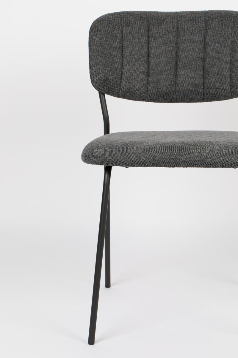 Eetkamerstoel Jolien Nylon en polyester Donkergrijs 56x48 cm-Eetkamerstoelen-Creating Home