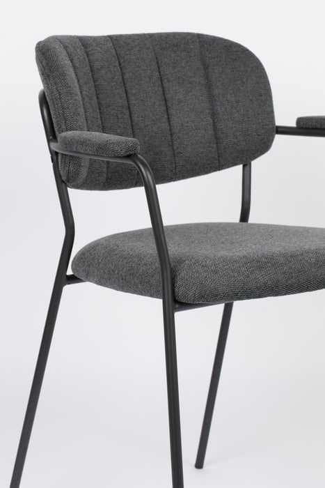 Eetkamerstoel Jolien Nylon en polyester Donkergrijs 56x61 cm-Eetkamerstoelen-Creating Home