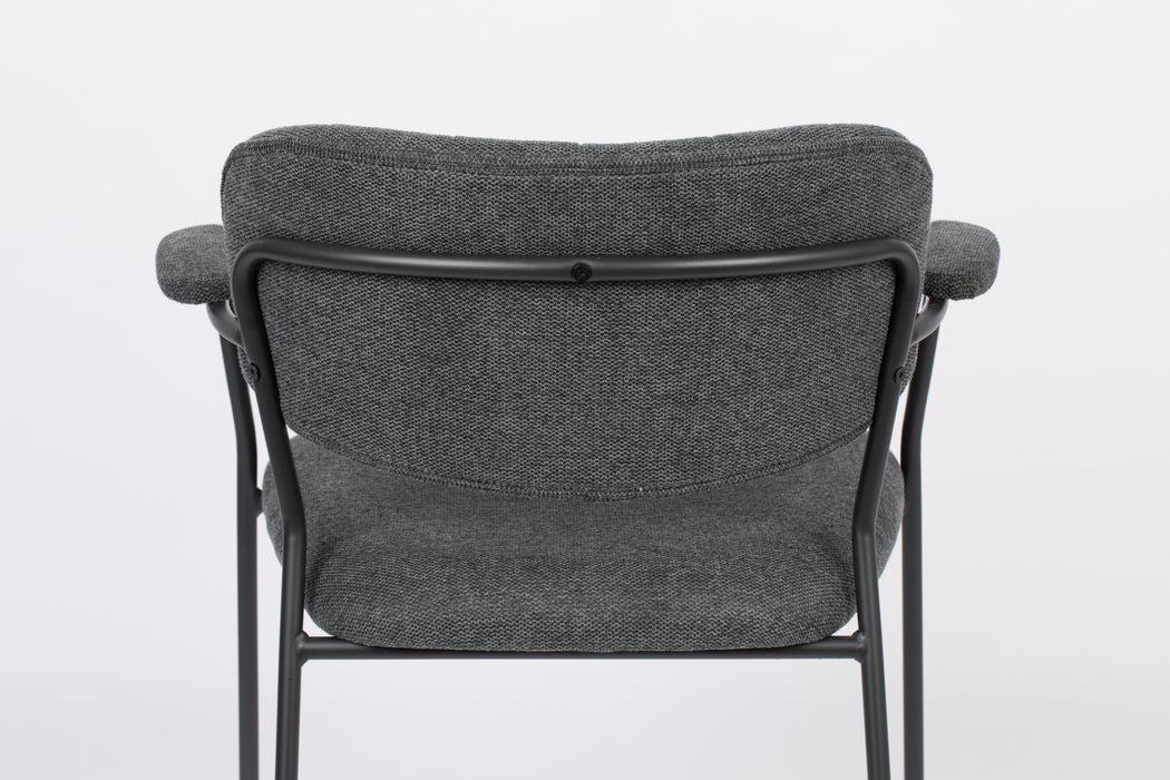 Eetkamerstoel Jolien Nylon en polyester Donkergrijs 56x61 cm-Eetkamerstoelen-Creating Home