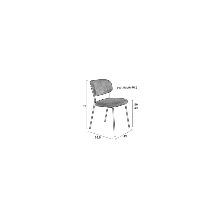 Eetkamerstoel Jolien Nylon en polyester Grijs 56x48 cm-Eetkamerstoelen-Creating Home