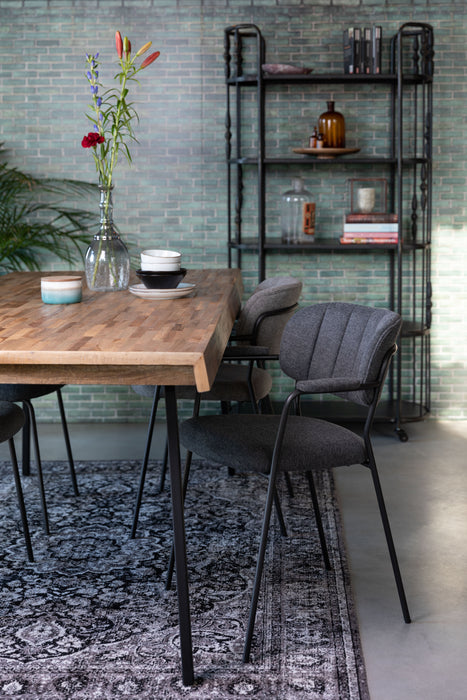 Eetkamerstoel Jolien Zwart/grijs Nylon en polyester Grijs 56x61 cm-Eetkamerstoelen-Creating Home
