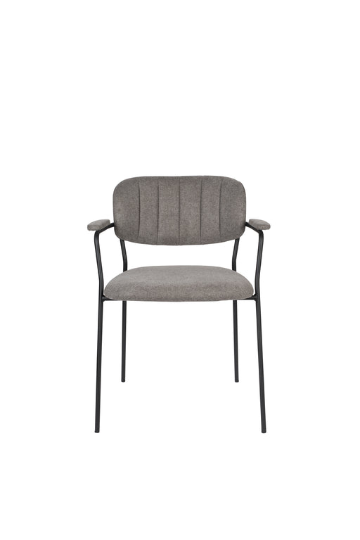 Eetkamerstoel Jolien Zwart/grijs Nylon en polyester Grijs 56x61 cm-Eetkamerstoelen-Creating Home