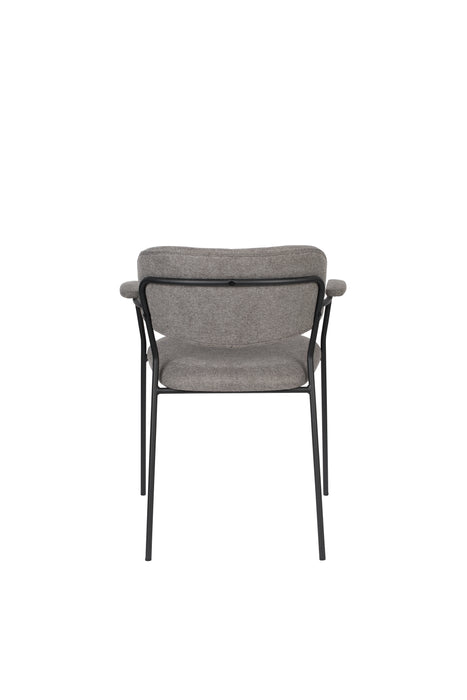 Eetkamerstoel Jolien Zwart/grijs Nylon en polyester Grijs 56x61 cm-Eetkamerstoelen-Creating Home
