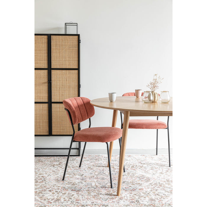 Eetkamerstoel Jolien Zwart/pink Fr Polyester Roze 56x48 cm-Eetkamerstoelen-Creating Home