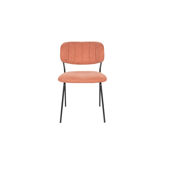 Eetkamerstoel Jolien Zwart/pink Fr Polyester Roze 56x48 cm-Eetkamerstoelen-Creating Home