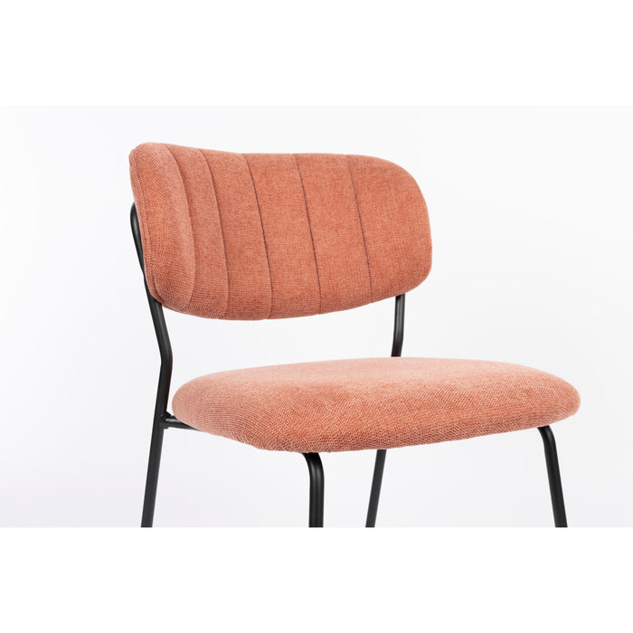 Eetkamerstoel Jolien Zwart/pink Fr Polyester Roze 56x48 cm-Eetkamerstoelen-Creating Home