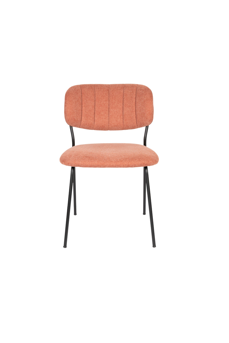 Eetkamerstoel Jolien Zwart/pink Fr Polyester Roze 56x48 cm-Eetkamerstoelen-Creating Home