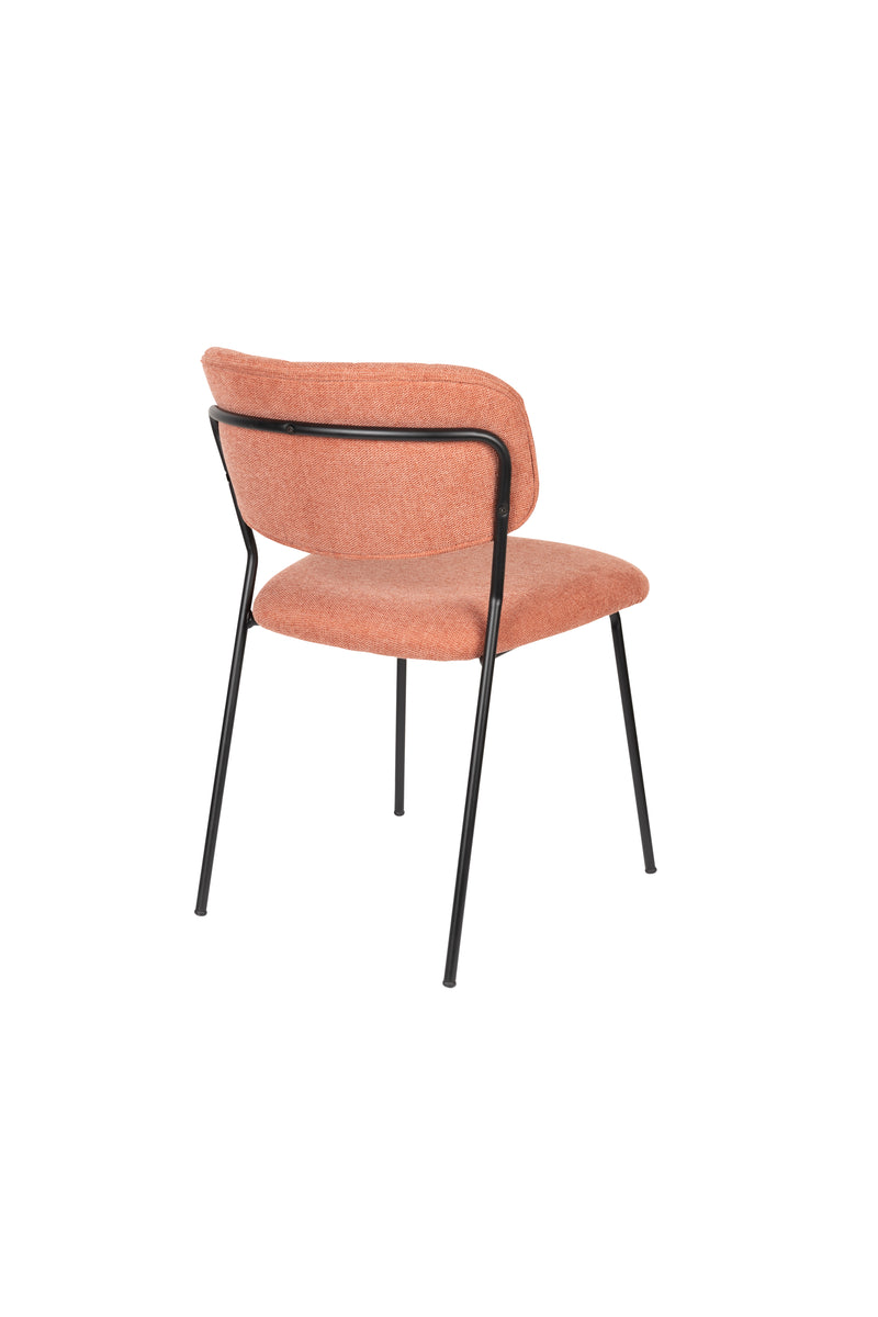 Eetkamerstoel Jolien Zwart/pink Fr Polyester Roze 56x48 cm-Eetkamerstoelen-Creating Home