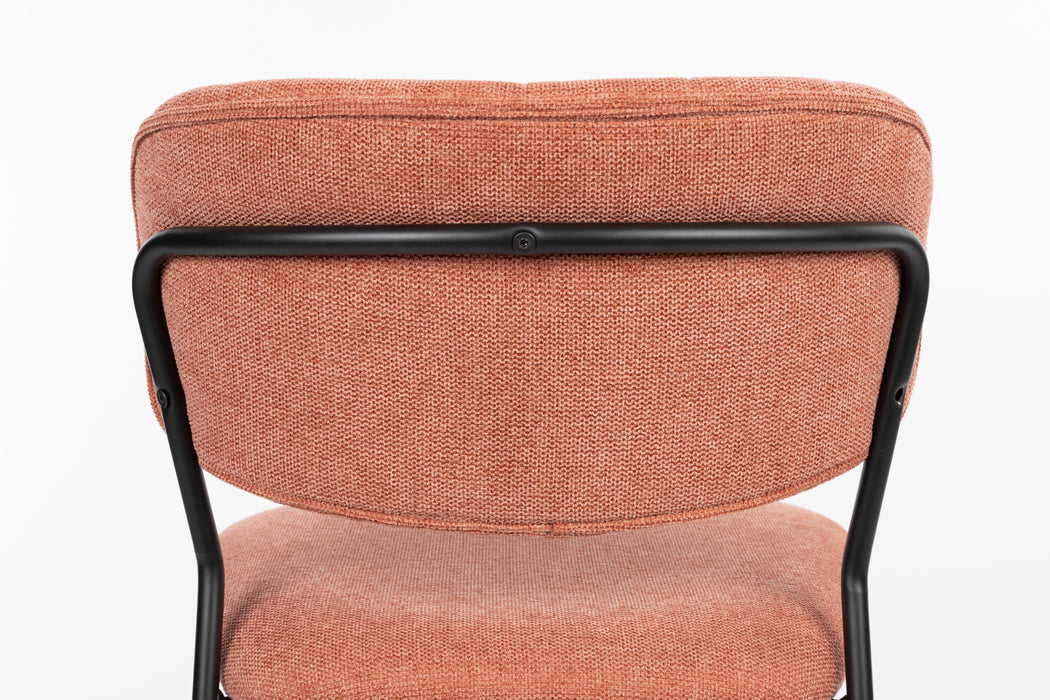 Eetkamerstoel Jolien Zwart/pink Fr Polyester Roze 56x48 cm-Eetkamerstoelen-Creating Home