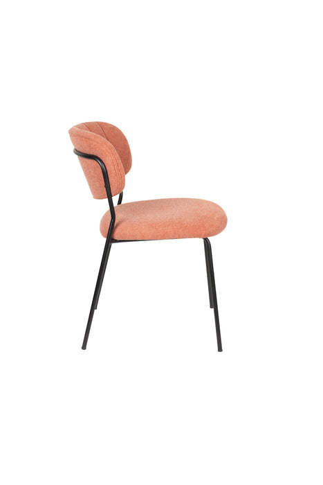 Eetkamerstoel Jolien Zwart/pink Fr Polyester Roze 56x48 cm-Fauteuils-Creating Home