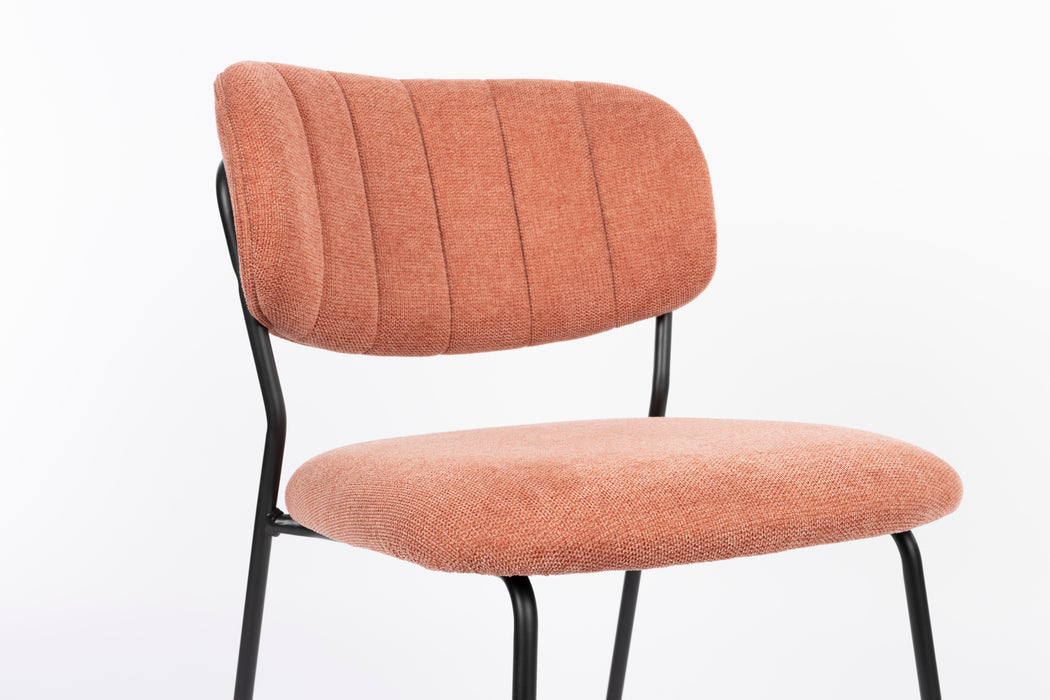 Eetkamerstoel Jolien Zwart/pink Fr Polyester Roze 56x48 cm-Fauteuils-Creating Home