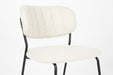 Eetkamerstoel Jolien Zwart/white Bouclã© Stof Wit 56x48 cm-Fauteuils-Creating Home