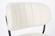 Eetkamerstoel Jolien Zwart/white Bouclã© Stof Wit 56x48 cm-Fauteuils-Creating Home